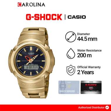 Jam Tangan Pria Casio G-Shock FULL METAL AWM-500GD-9A Black Digital Analog Dial Gold Stainless Steel