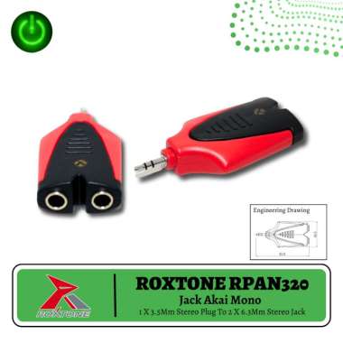Jack Converter 2 Akai Stereo to 1 3.5mm stereo ROXTONE RPAN320 merah