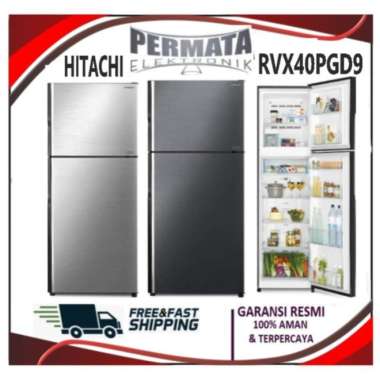 Kulkas Hitachi R-VX40PGD9 BBK 375 Liter RVX40PGD9 BSL Inverter Dual Fan Cooling