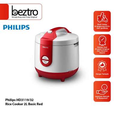 Philips HD3119/32 - Rice Cooker 2L Basic Red