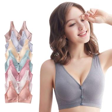 Bh Jumbo Bra Menyusui Kancing Depan Tanpa Kawat Katun Murni Murah Nursing Bra Depan Gesper L（36/80A-