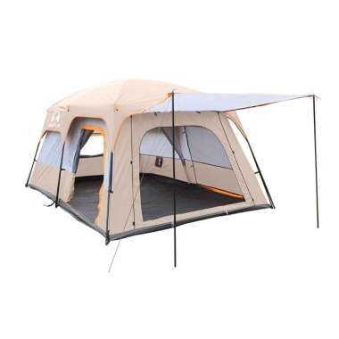 TENDA CAMPING KELUARGA 2 RUANG WATERPROOF | TENDA OUTDOOR 3-4 ORANG khaki