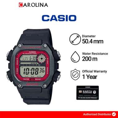 Jam Tangan Pria Casio General DW-291H-1B Youth WR 200M Digital Dial Black Resin Band