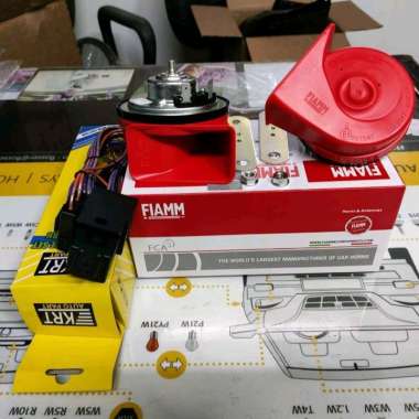 KLAKSON FIAMM KEONG RED 12V ORIGINAL + BOSCH KABEL RELAY KLAKSON