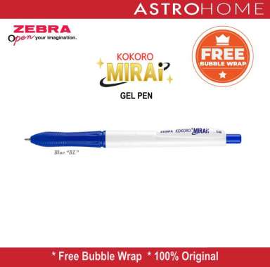 Zebra Kokoro Mirai Pulpen Ballpoint Pen Gel Ink Pen Colored 0.48 mm Biru