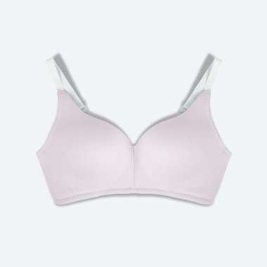 Young Curves Bra Wireless Basic Microfiber Contras Full Cup C C03-10337C Mauve 38C