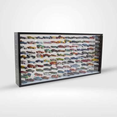 RAK HOTWHEELS ACRYLIC 45GARAGE PARKIR MIRING/SERONG ISI 120 Merah