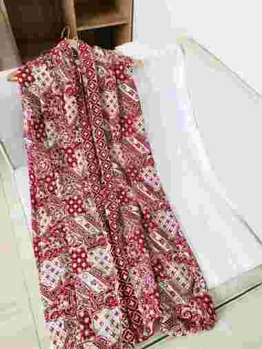 SETELAN ATASAN OUTER BATIK DAN BAWAHAN KULOT HIGHWAIST ONESET KONDANGAN ONE SET OUTER TANPAP LENGAN