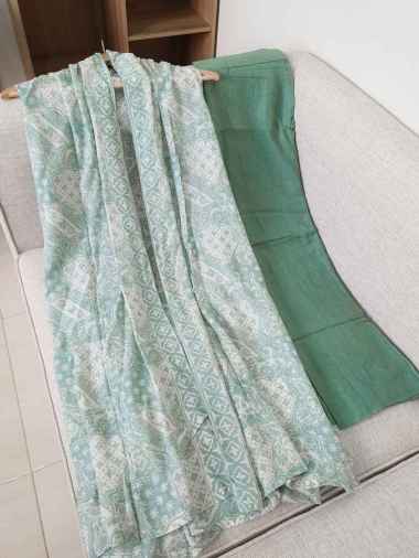 SETELAN ATASAN OUTER BATIK DAN BAWAHAN KULOT HIGHWAIST ONESET KONDANGAN ONE SET OUTER TANPAP LENGAN