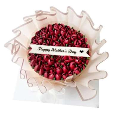 Kue Bentuk Buket Bunga Tulip - Bouquet Cake Tulip Flower - FlowerAdvisor Diameter 14