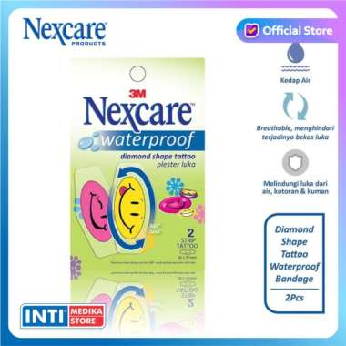 3M - Plester Luka Anti Air WaterProof NEXCARE | Diamond Shape Tattoo