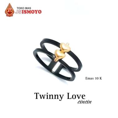 Cincin Emas Ceramic Twinny Love J5 Ismoyo BLACK 0.500 GR, 11-12