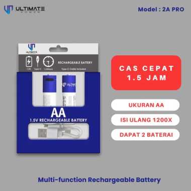 Ultimate Baterai Rechargeable Battery AA dan AAA 1.5V 1200x isi 2Pc AA