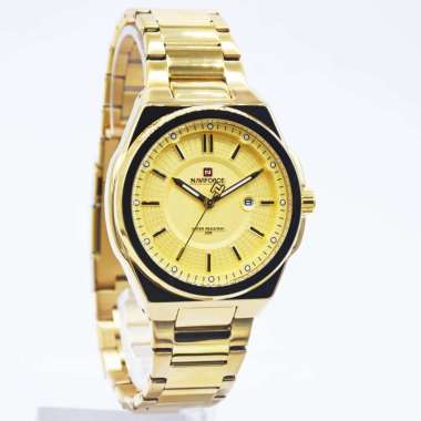 Naviforce 9212 Jam Tangan Pria Analog Original Stainless Steel Gold