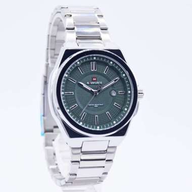 Naviforce 9212 Jam Tangan Pria Analog Original Stainless Steel Silver Green