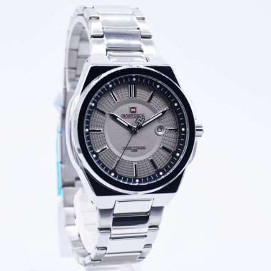 Naviforce 9212 Jam Tangan Pria Analog Original Stainless Steel Silver Grey