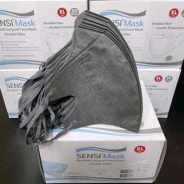 Masker Sensi Duckbill XL isi 50 pcs Warna Abu-abu