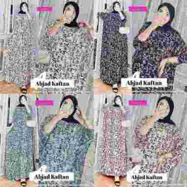 Afareen - Kaftan Rayon Motif Terbaru Gamis Batik Kekinian Longdress Muslim Wanita Putih