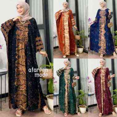 AFAREEN - KAFTAN BATIK LONGDRESS JUMBO WANITA TERBARU ARMY
