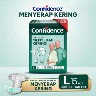 Confidence Popok Dewasa Perekat Classic Day Menyerap Kering L15
