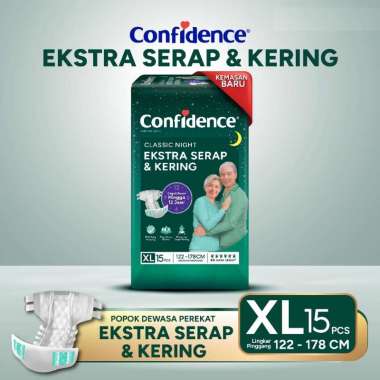 CONFIDENCE Classic Night Perekat XL 15 | Popok Dewasa Tape XL15