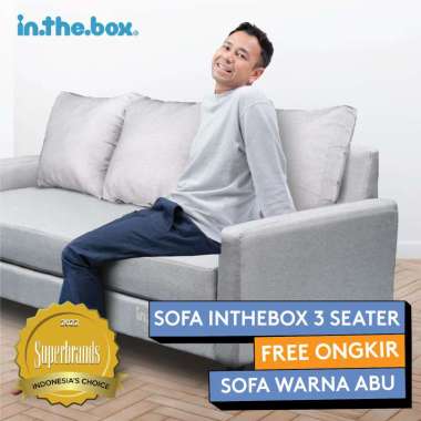 INTHEBOX Pocket Spring Sofa 3 Seater Minimalis Free 2 Bantal Sofa
