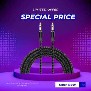 Kabel audio AUX 3.5mm untuk Headphone, Hp, Speaker, Laptop atau PC Gold
