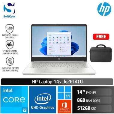 HP 14s dq2614TU Notebook [Core i3-1115G4/8GB/512GB SSD/14″ FHD IPS/Win 11 Home+OHS 2021]