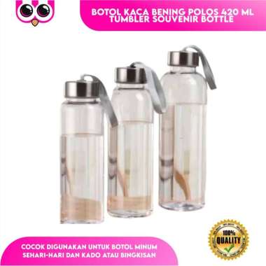 BOTOL KACA BENING POLOS 420 ML TUMBLER SOUVENIR BOTTLE INFUSED WATER