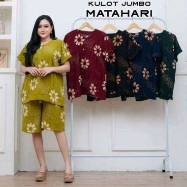 Setelan kulot jumbo bunga sepatu set celana pendek wanita kekinian terbaru hotpen jumbo wanita