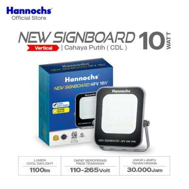 Hannochs Lampu Sorot LED Flood Light New Signboard HFV 10W Cahaya Putih (Model Vertikal)