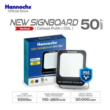 Hannochs Lampu Sorot LED Flood Light New Signboard HFV 50W Cahaya Putih (Model Vertikal)