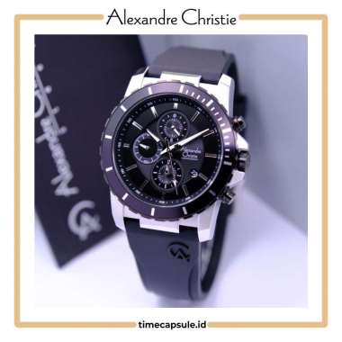 Jam Tangan Pria ALEXANDRE CHRISTIE Original AC 6141 MC Garansi Resmi 1 Tahun RUBBER SILVER
