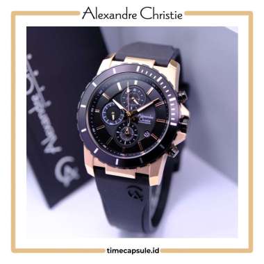 Jam Tangan Pria ALEXANDRE CHRISTIE Original AC 6141 MC Garansi Resmi 1 Tahun RUBBER ROSEGOLD