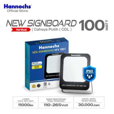 Hannochs Lampu Sorot LED Flood Light New Signboard HFV 100W Cahaya Putih (Model Vertikal)