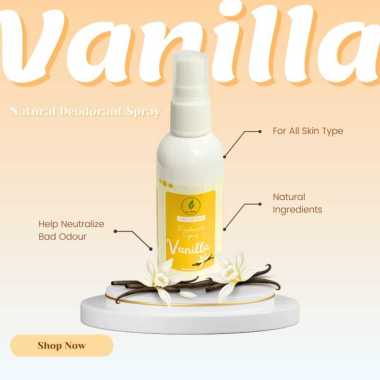 Deodorant Spray/Tawas Cair 60ml Wangi Vanila Penghilang Bau Badan