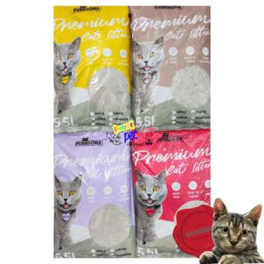 Pasir Bentonite Gumpal Wangi Kucing Cat Sand Purrsona 5.5 L Kopi