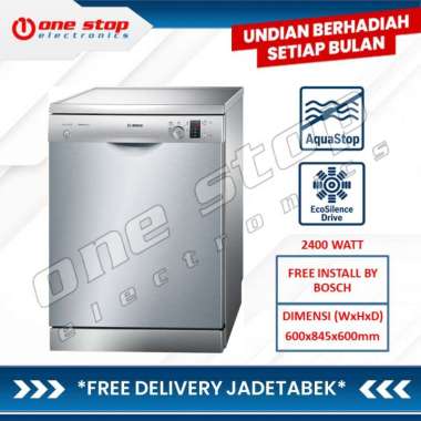 [GARANSI RESMI] BOSCH SMS25AI00V Free-standing Dishwasher 60cm Seri 2 Silver Inox