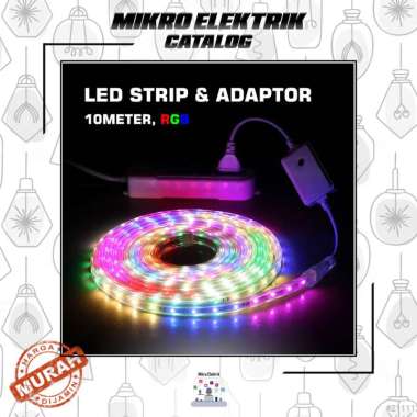 Led Strip RGB 10M + Adaptor Merk Hakamitsu Rope Light HLS-6010W RGB