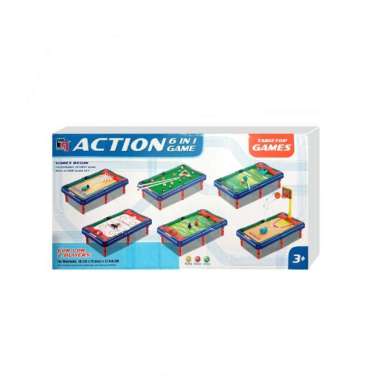OEM SK-M54 Mainan Anak Laki Laki Game Meja Billiard Multifungsi 6in1 Bola Kaki Bowling Bola Basket G