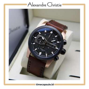 Jam Tangan Pria ALEXANDRE CHRISTIE Original AC 6562 MC Garansi Resmi 1 Tahun ROSEGOLD-BLACK