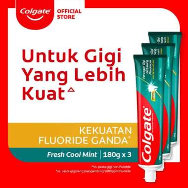 Colgate Maximum Cavity Protection Fresh Cool Mint Toothpaste-Pasta Gigi [180 g] x 3 Pcs