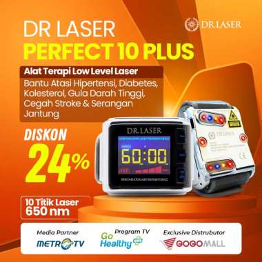 DR. LASER GOGOMALL ORIGINAL PERFECT 10 PLUS - 10 Titik Mata Laser - Jam Tangan Terapi Laser Portable