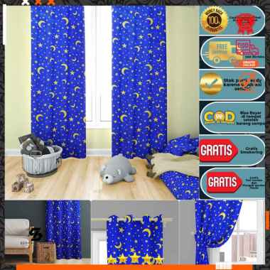 No Brand Gorden Jendela Gorden Anak anak karakter size Tinggi 225cm Free Tali&hook L200XT225CM HELLO