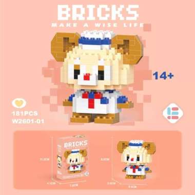 Mainan Block Bricks Education Nano Block Mini Model Karakter Kartun DUFFY