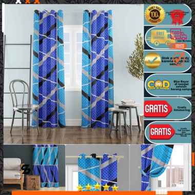 Gorden Jendela Gorden Pintu elegan size L120cm X T225cm Smokring Katun Free Tali&hook gordeng horden