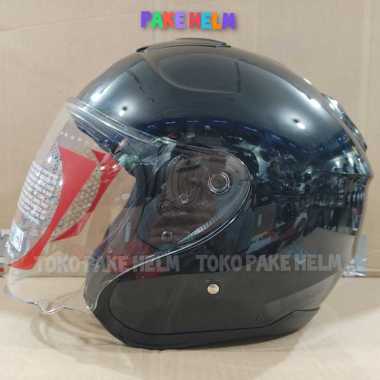 HELM KYT KYOTO HITAM GLOSSY BLACK GLOSS HELM KYT HALF FACE XL BLACK GLOSS