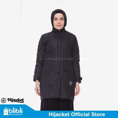 HIJACKET® BELVA - Jaket Wanita Muslimah Jaket Panjang Hijacket Belva Original L BLACK EBONY