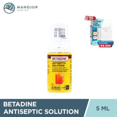Betadine 5 mL - Antiseptik untuk Luka Lecet, Luka Jatuh, Luka Gores
