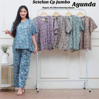 Setelan CP JUMBO Daun Lompong set wanita jumbo terbaru viral baju santai murah jumbo ld 130